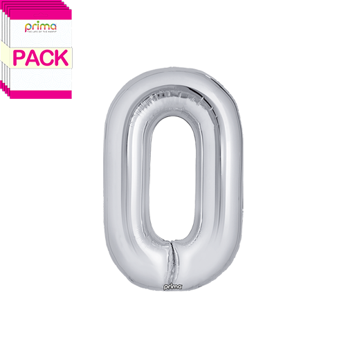 [PF-SLV0-16-50-2-BAND] 16" Silver Number 0 (Pack of 5) - Prima