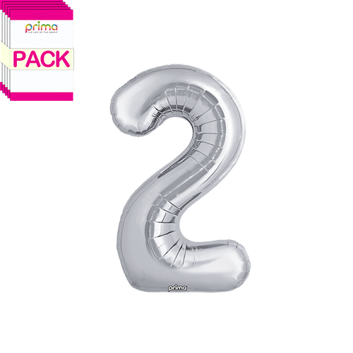 [PF-SLV2-16-50-2-BAND] 16" Silver Number 2 (Pack of 5) - Prima