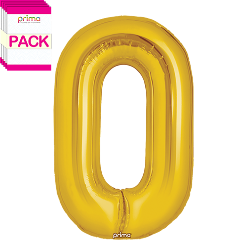 [PF-GLD0-34-50-1-BAND] 34" Gold Number 0 (Pack of 5) - Prima