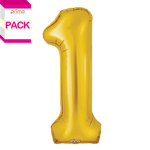 [PF-GLD1-34-50-1-BAND] 34" Gold Number 1 (Pack of 5) - Prima