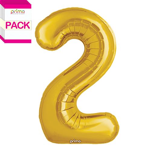 [PF-GLD2-34-50-1-BAND] 34" Gold Number 2 (Pack of 5) - Prima