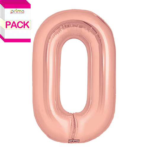 [PF-RGD0-34-50-1-BAND] 34" Rose Gold Number 0 (Pack of 5) - Prima