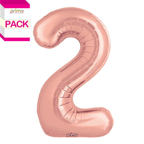 [PF-RGD2-34-50-1-BAND] 34" Rose Gold Number 2 (Pack of 5) - Prima