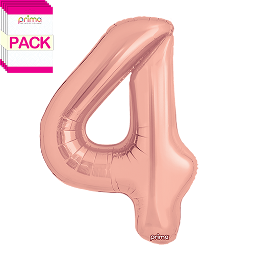 [PF-RGD4-34-50-1-BAND] 34" Rose Gold Number 4 (Pack of 5) - Prima