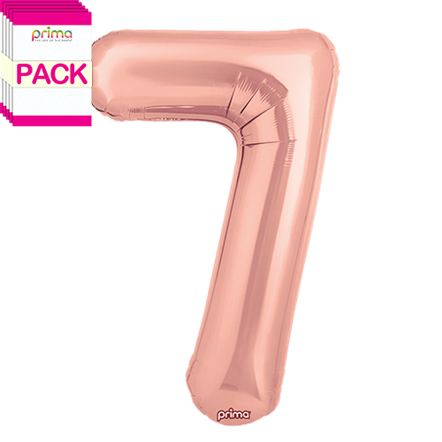 [PF-RGD7-34-50-1-BAND] 34" Rose Gold Number 7 (Pack of 5) - Prima