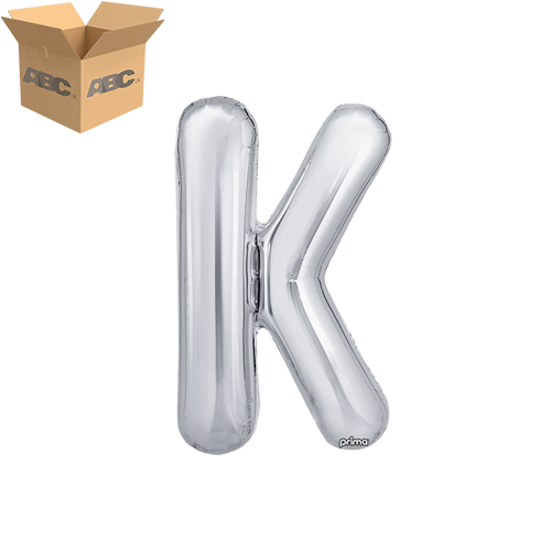 [PF-SLVK-16-50-2-CASE] 16" Silver Letter K (Case of 50) - Prima