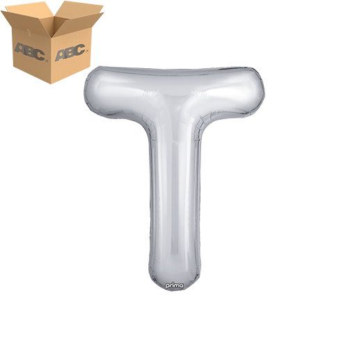 [PF-SLVT-16-50-2-CASE] 16" Silver Letter T (Case of 50) - Prima