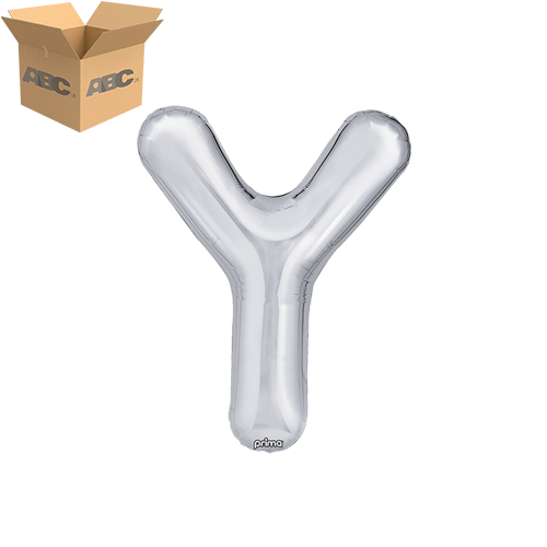 [PF-SLVY-16-50-2-CASE] 16" Silver Letter Y (Case of 50) - Prima
