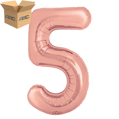 [PF-RGD5-34-50-1-CASE] 34" Rose Gold Number 5 (Case of 50) - Prima