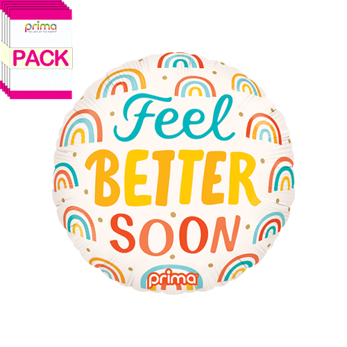 [PF-0060-9-50-6-BAND] 9" Round Feel Better Soon Rainbows (Pack of 5) - Prima