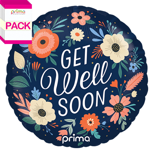 [PF-0062-18-50-1-BAND] 18" Round Get Well Soon Floral (Pack of 5) - Prima