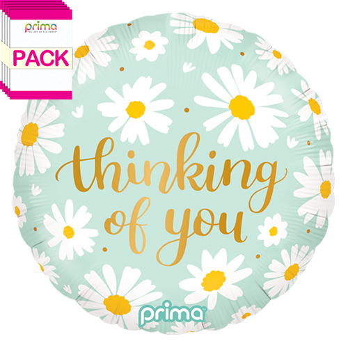 [PF-0064-18-50-1-BAND] 18" Round Thinking of You Daisies (Pack of 5) - Prima