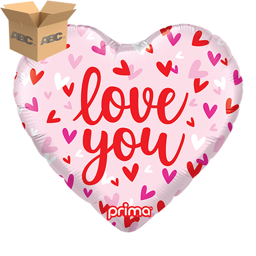 [PF-0074-18-50-1-CASE] 18" Heart Love You Confetti Hearts (Case of 50) - Prima