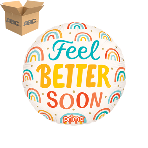 [PF-0060-9-50-6-CASE] 9" Round Feel Better Soon Rainbows (Case of 50) - Prima