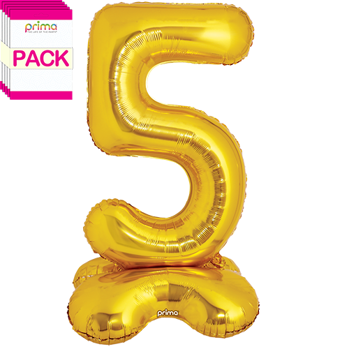 [PF-GDST5-40-50-1-BAND] 40" Gold Standing Number 5 - Prima (Pack of 5)
