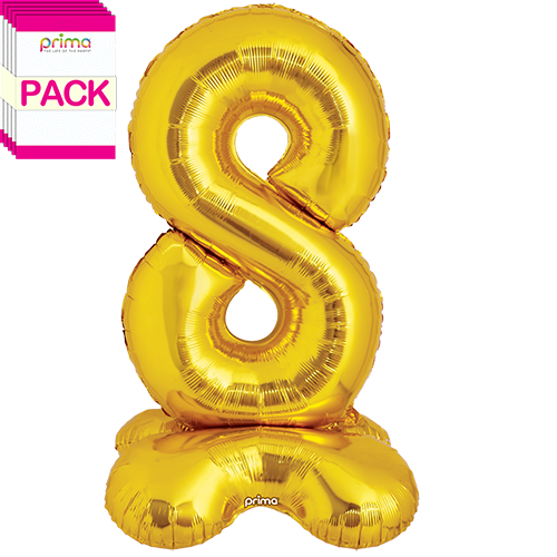 [PF-GDST8-40-50-1-BAND] 40" Gold Standing Number 8 - Prima (Pack of 5)