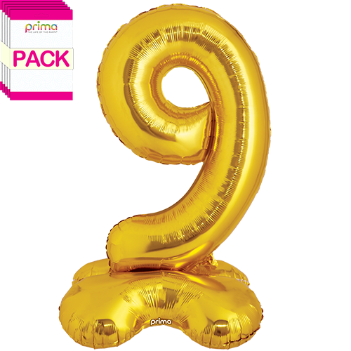 [PF-GDST9-40-50-1-BAND] 40" Gold Standing Number 9 - Prima (Pack of 5)