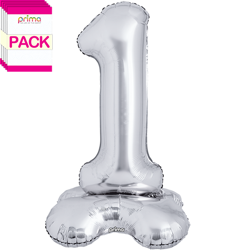 [PF-SVST1-40-50-1-BAND] 40" Silver Standing Number 1 - Prima (Pack of 5)