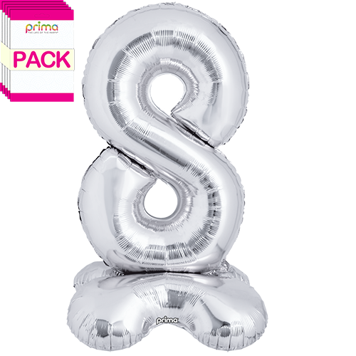 [PF-SVST8-40-50-1-BAND] 40" Silver Standing Number 8 - Prima (Pack of 5)