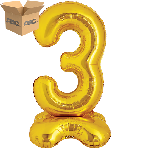 [PF-GDST3-40-50-1-CASE] 40" Gold Standing Number 3 - Prima (Case of 50)