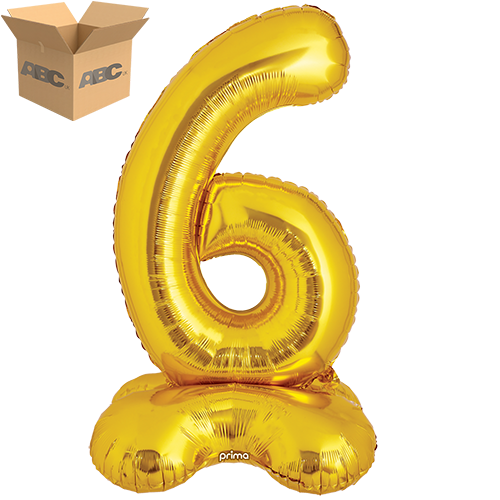 [PF-GDST6-40-50-1-CASE] 40" Gold Standing Number 6 - Prima (Case of 50)