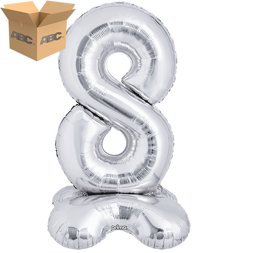 [PF-SVST8-40-50-1-CASE] 40" Silver Standing Number 8 - Prima (Case of 50)