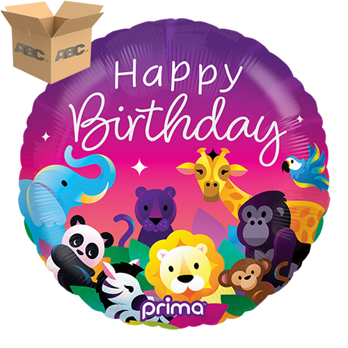 [PF-PAHB-18-50-1-CASE] 18" Party Animals Happy Birthday  - Prima (Case of 50)
