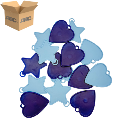 [DSB H&S ASST BLUES-CASE] Assorted Blues - Hearts & Stars Weights 8g (Pack of 100) (Case of 24) 